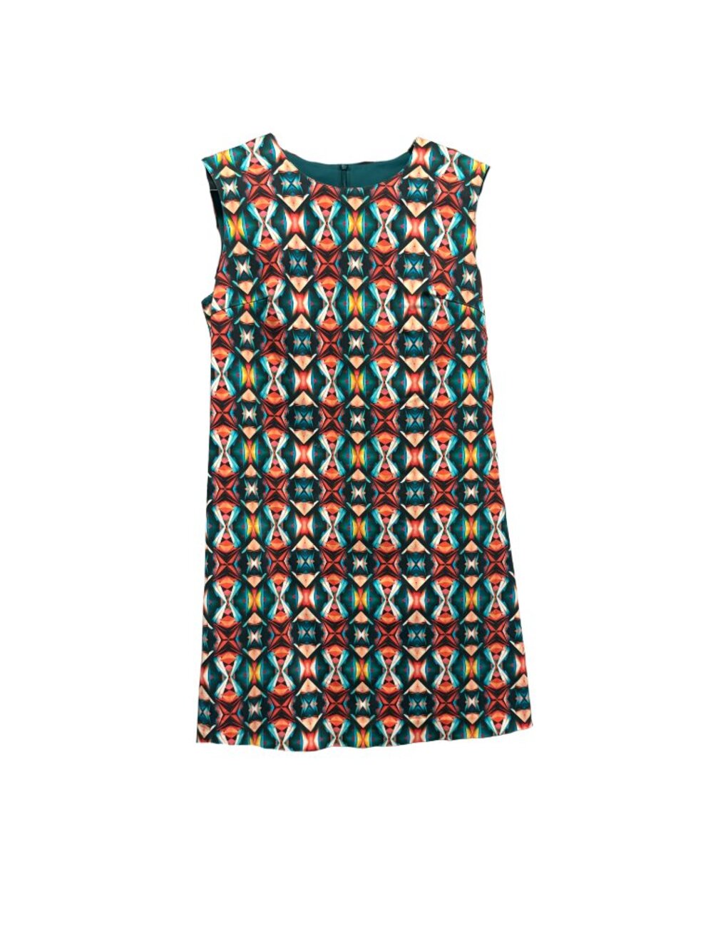 Amass Green & Orange Pattern A-Line Dress